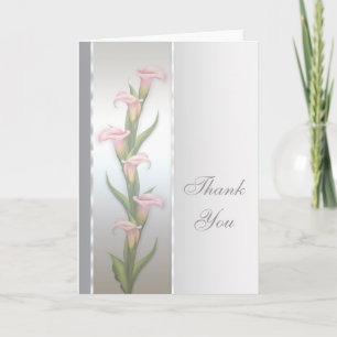 Silver Calla Lily Thank You Card