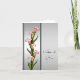 Silver Calla Lily Thank You Card