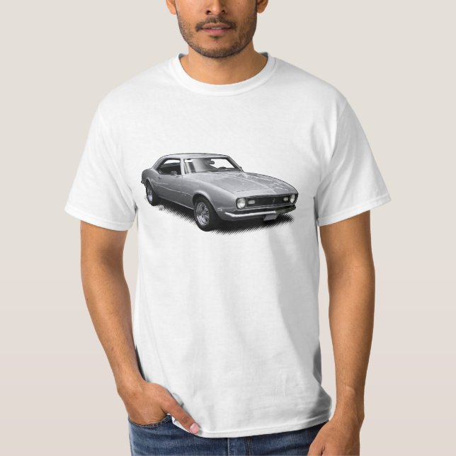 Silver Camaro on White T-Shirt (Front)