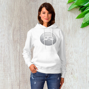 Silver Camper Trailer Icon Minimalist RV Hoodie