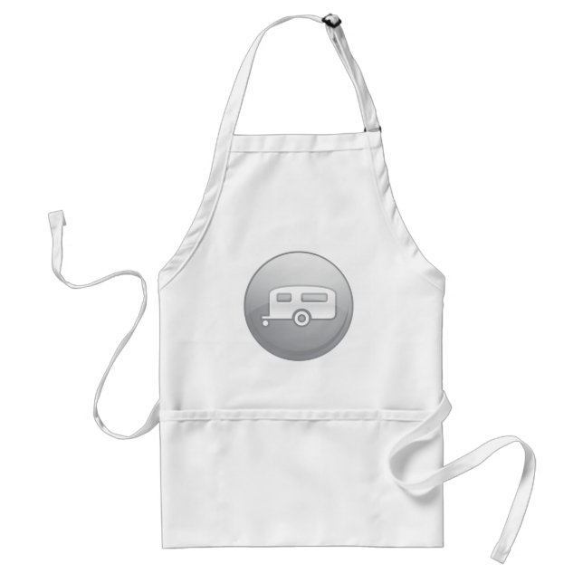 Silver Camper Trailer Icon Minimalist RV Standard Apron (Front)