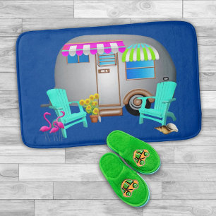 Silver Camper Tropical Themed Camping Bath Mat