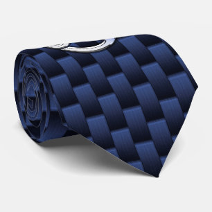Silver Cancer Zodiac Symbol Navy Carbon Fibre Tie