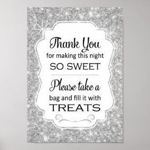 Silver Candy Buffet Party Poster