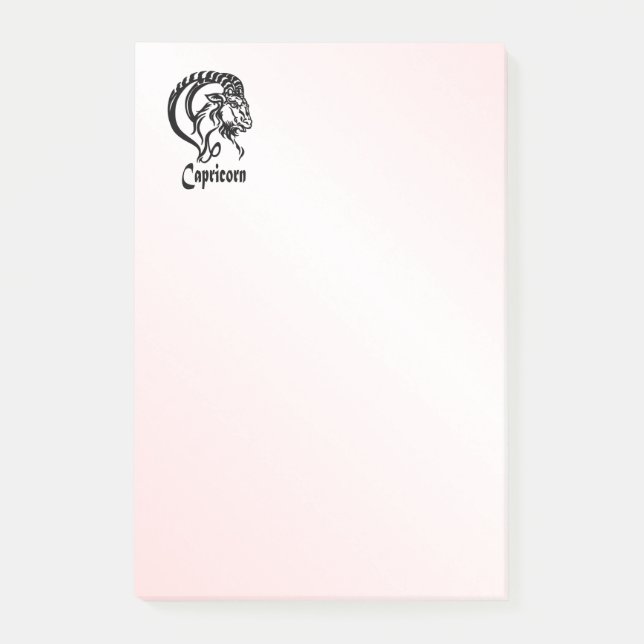 Silver Capricorn the Sea Goat Zodiac Post-it Notes (Front)