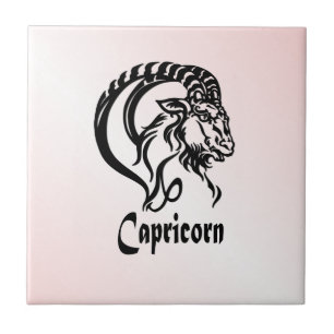 Silver Capricorn the Sea Goat Zodiac Tile