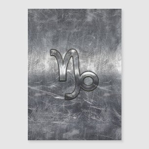 Silver Capricorn Zodiac Symbol Steel Style