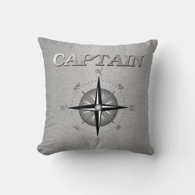 Silver Captain with Compass Rose Cushion (Front)