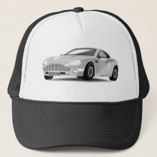 Silver car trucker hat