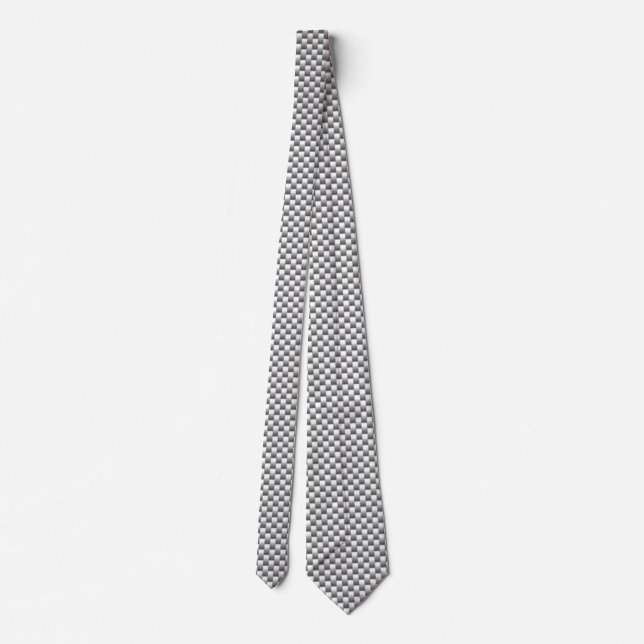 Silver Carbon Fibre Print Tie (Back)