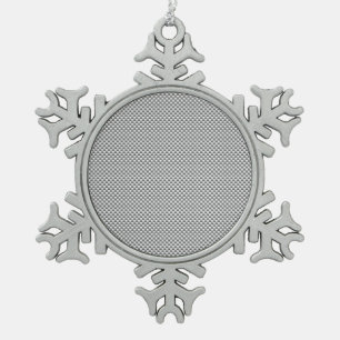 Silver Carbon Fibre Style Print Snowflake Pewter Christmas Ornament