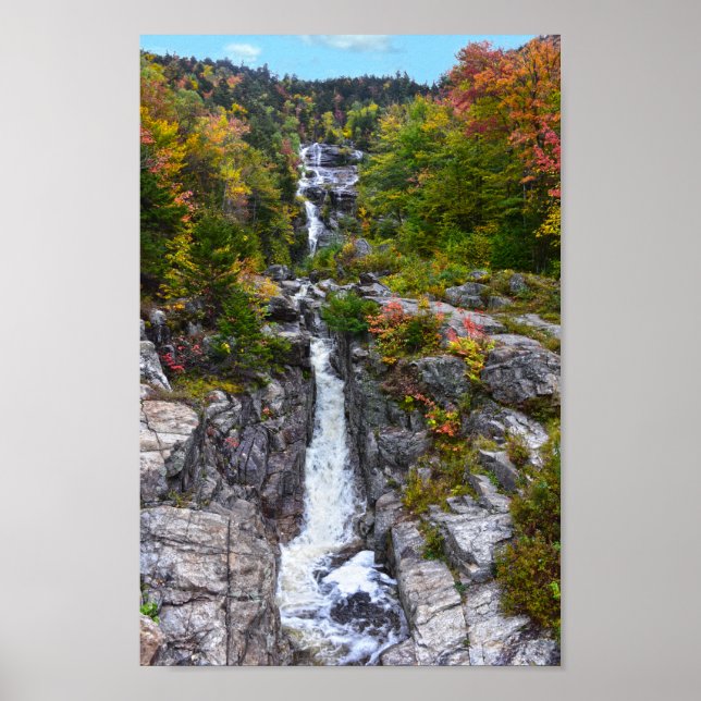 Silver Cascade in Autumn, New Hampshire Poster (Front)