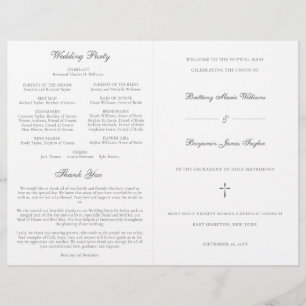 Silver Catholic Wedding Mass Ceremony Program