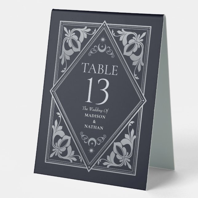 Silver Celestial Art Nouveau Tarot Gothic Wedding (Front)