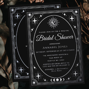 Silver Celestial Black Tarot Card Bridal Shower