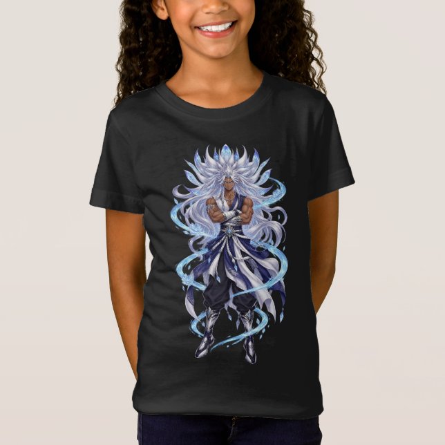 Silver Celestial Warrior Fantasy T-Shirt (Front)