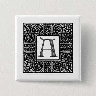 Silver Celtic "A" Monogram 15 Cm Square Badge