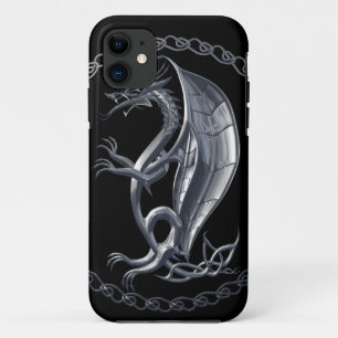 Silver Celtic Dragon iPhone 11 Case