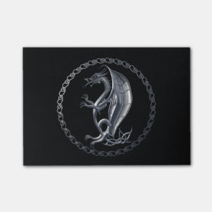 Silver Celtic Dragon Post-it Notes