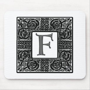 Silver Celtic "F" Monogram Mouse Mat