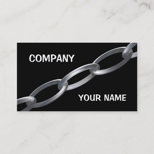 Silver chain business card (Front)