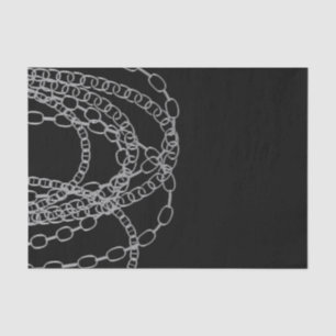 Silver Chains Black Hip Hop Dance Birthday Party Tissue Paper