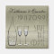 Silver Champagne Bubbles Cheers Chic Save The Date