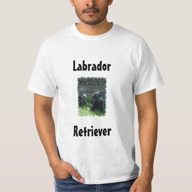 Silver & Charcoal Labrador Retriever Puppies T-Shirt (Front)