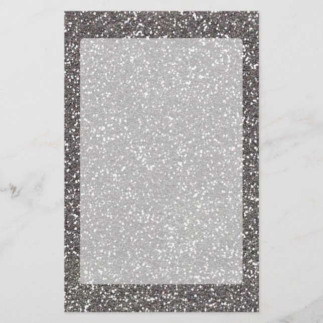 Silver Charcoal Texture Decor Stationery (Front)