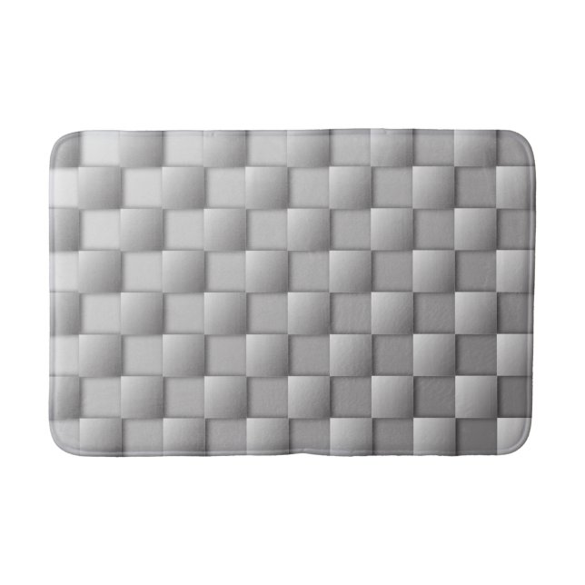 Silver Checkers Bath Mat (Front)
