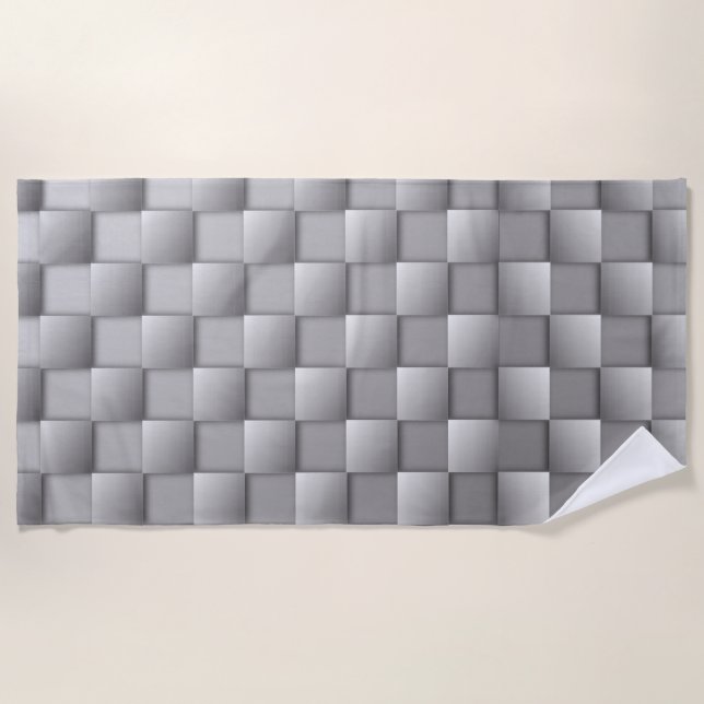 Silver Checkers Beach Towel (Front)