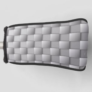 Silver Checkers Golf Head Cover