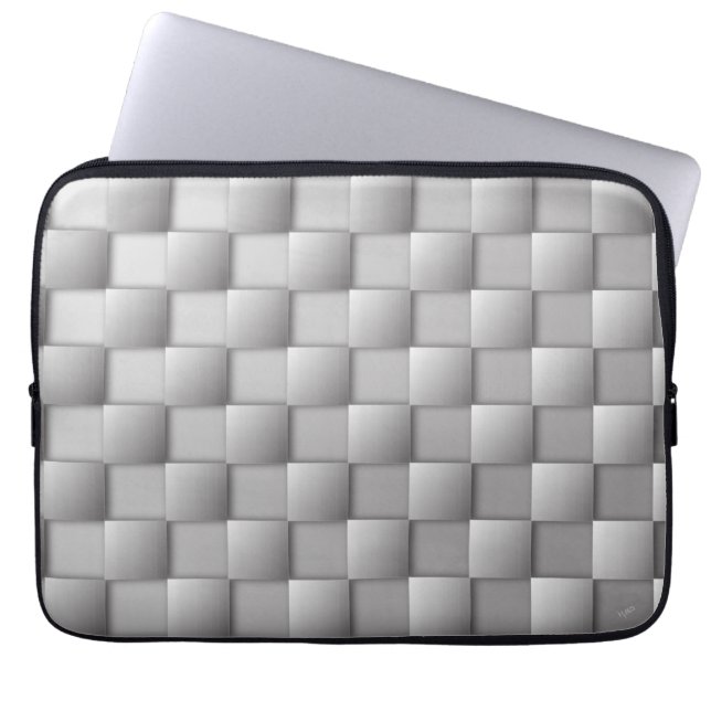 Silver Checkers Laptop Sleeve (Front)