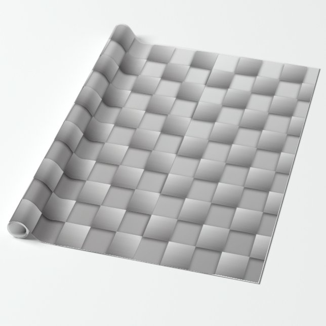 Silver Checkers Wrapping Paper (Unrolled)