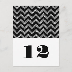 Silver Chevron Glitter Table Postcard