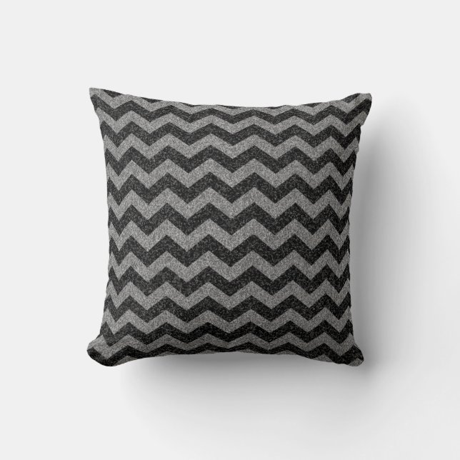 Silver Chevron Sparkly Glitter Cushion (Front)