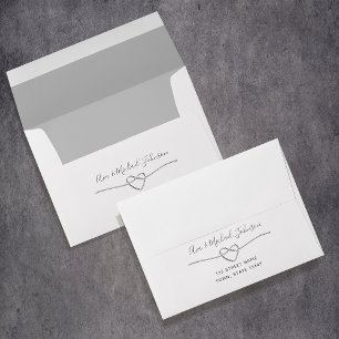 Silver Chic Wedding Envelope