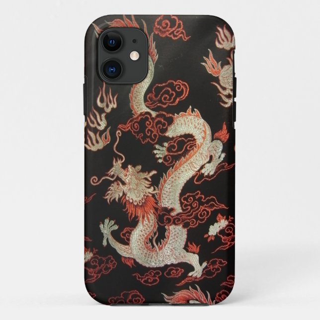Silver Chinese Dragon Case-Mate iPhone Case (Back)