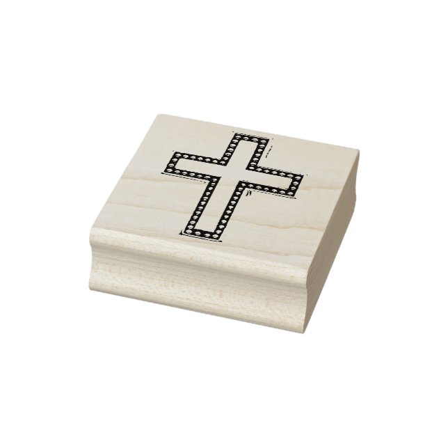 Silver Christian Cross Rubber Stamp (Stamp)