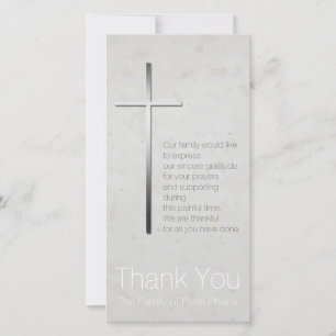 Silver Christian Cross Sympathy Thank You