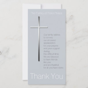 Silver Christian Cross Sympathy Thank you choose C