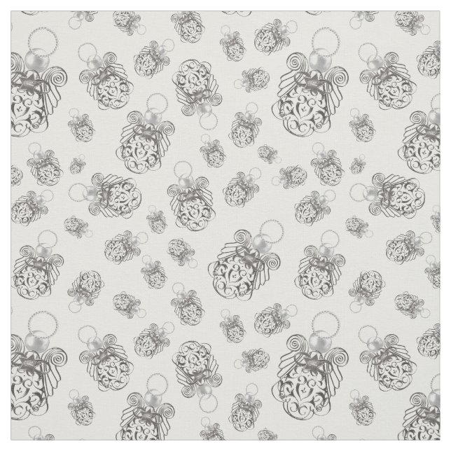 Silver Christmas Angel of Peace Seamless Pattern Fabric (Swatch)