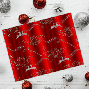 Silver Christmas Magic Red Tissue Paper