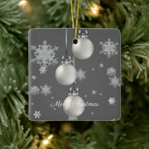 Silver Christmas Ornaments Ceramic Ornament