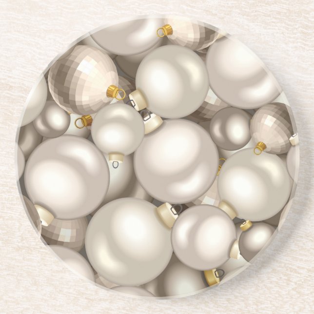 silver christmas ornaments coaster (Front)
