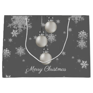 Silver Christmas Ornaments Gift Bag