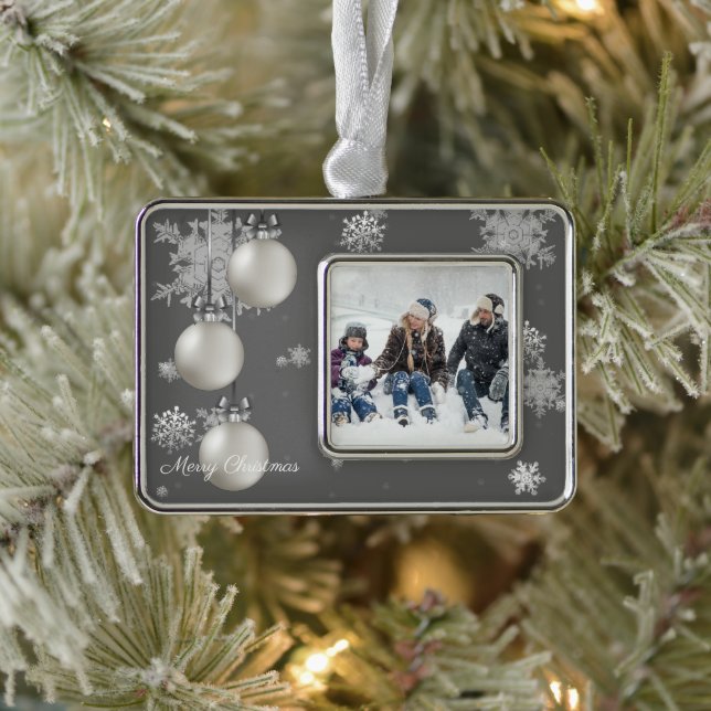 Silver Christmas Ornaments Holiday Ornament (Tree)