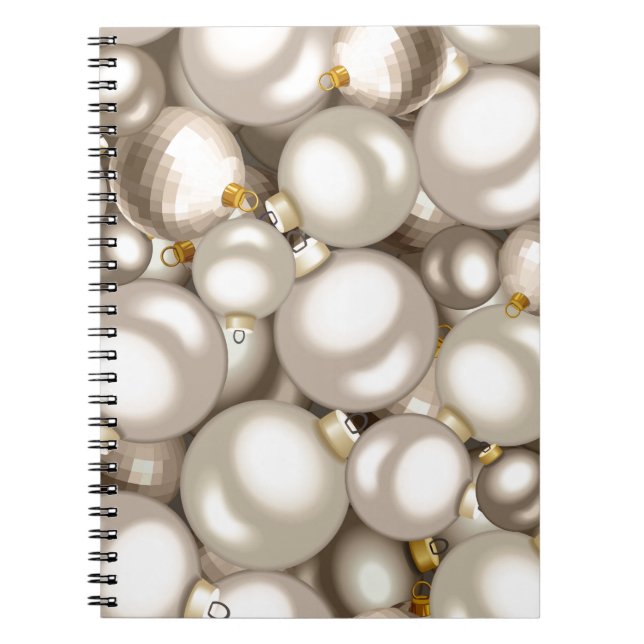 silver christmas ornaments notebook (Front)