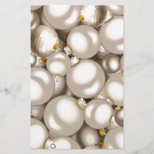 silver christmas ornaments stationery