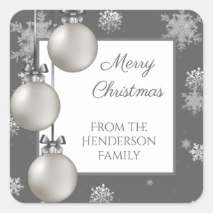 Silver Christmas Ornaments Sticker